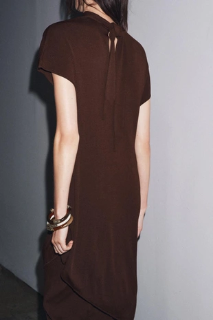 Платье-туника миди с бантом- Заказать в России