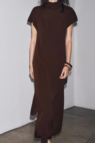 Платье-туника миди с бантом- Заказать в России