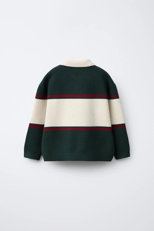 Трикотажное поло в стиле варсити- Заказать в России