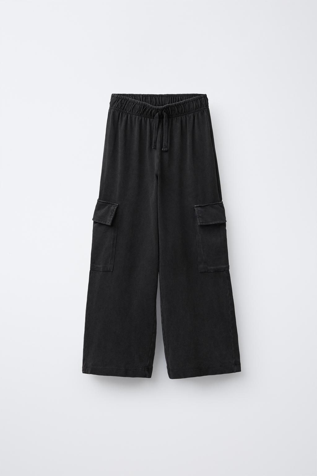БРЮКИ WIDE LEG КАРГО С ЭФФЕКТОМ ПОТЕРТОСТИ