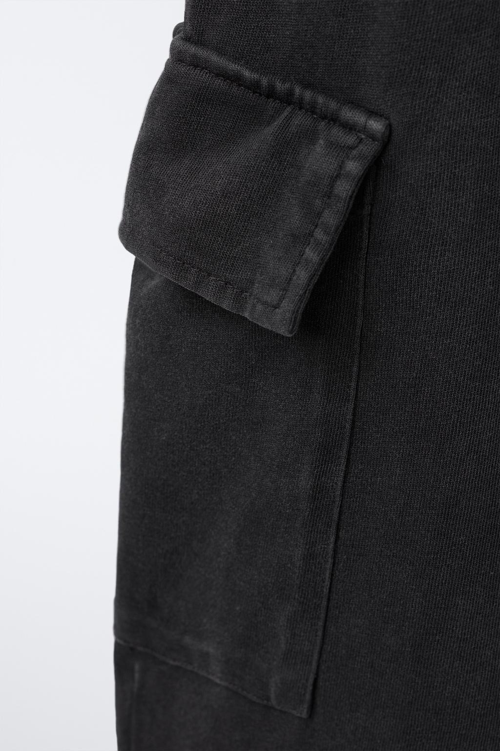 БРЮКИ WIDE LEG КАРГО С ЭФФЕКТОМ ПОТЕРТОСТИ