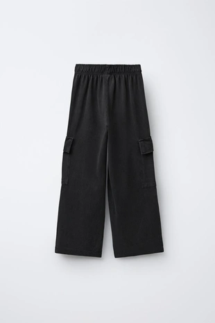 Брюки WIDE LEG карго с эффектом потертости