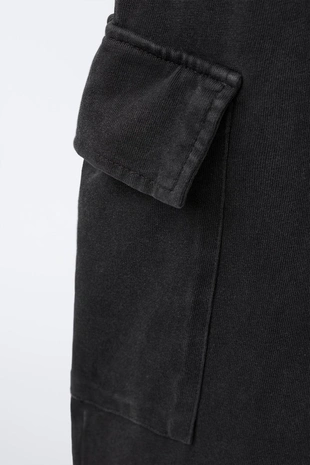 Брюки WIDE LEG карго с эффектом потертости- Заказать в России