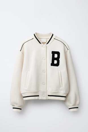 Купить Zara Флисовый бомбер с вышивкой