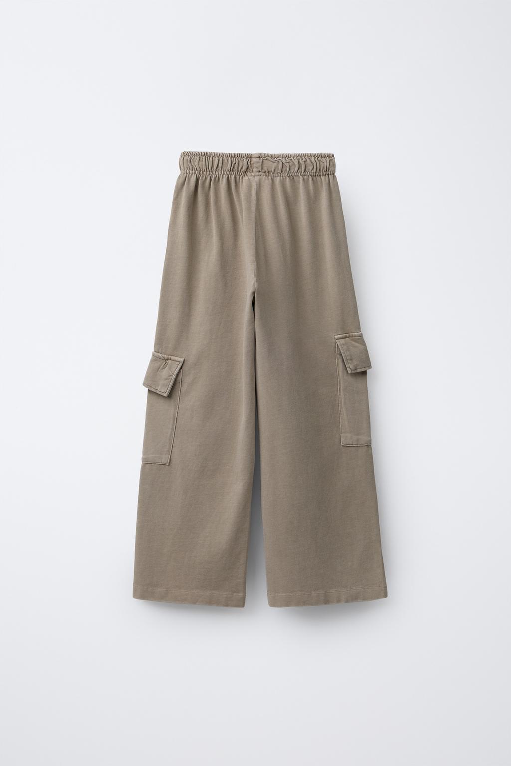 БРЮКИ WIDE LEG КАРГО С ЭФФЕКТОМ ПОТЕРТОСТИ