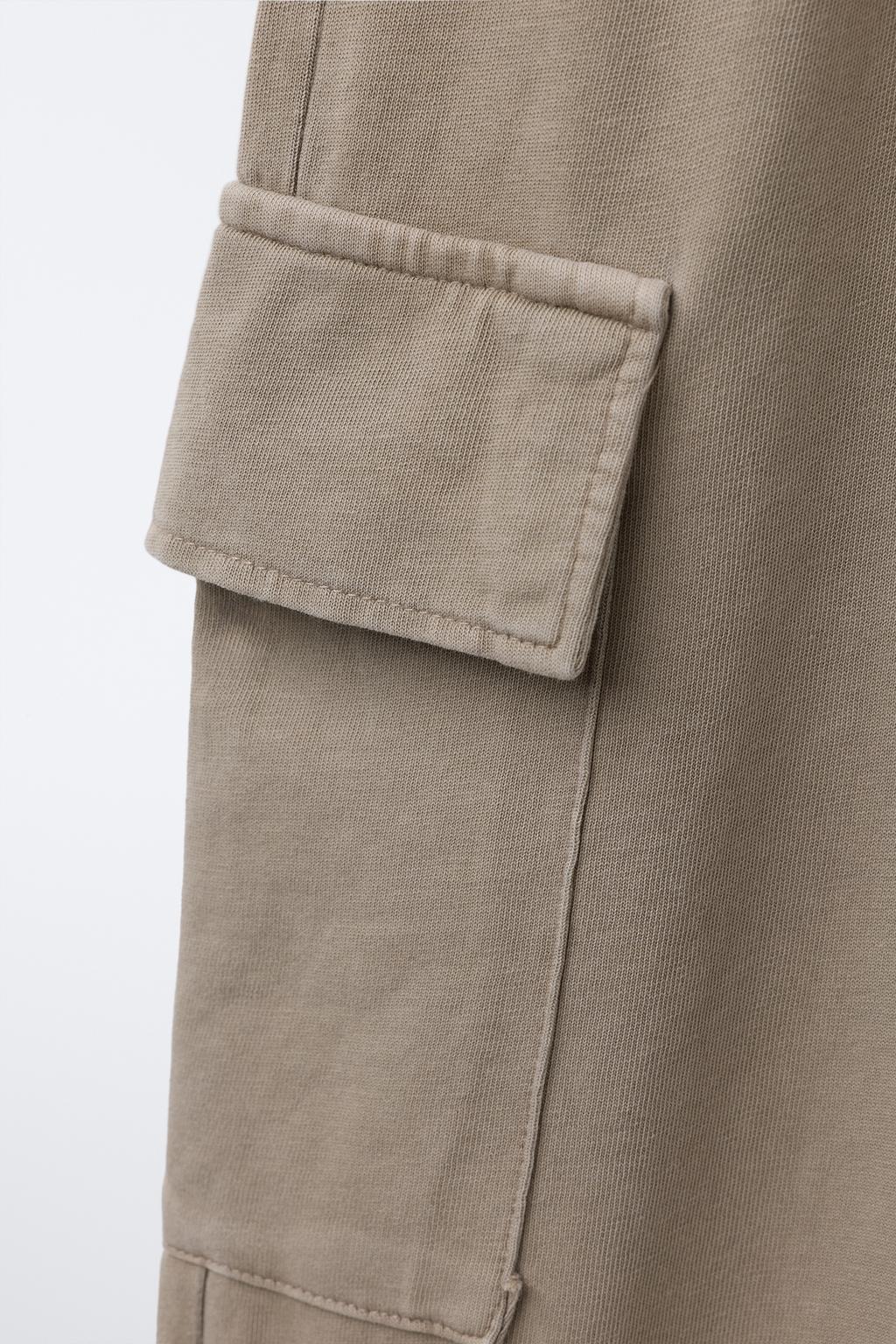 БРЮКИ WIDE LEG КАРГО С ЭФФЕКТОМ ПОТЕРТОСТИ