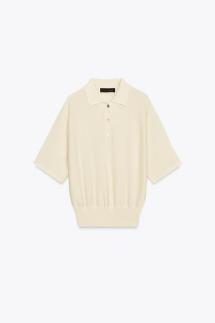 Трикотажный топ-поло с короткими рукавами- Заказать в России