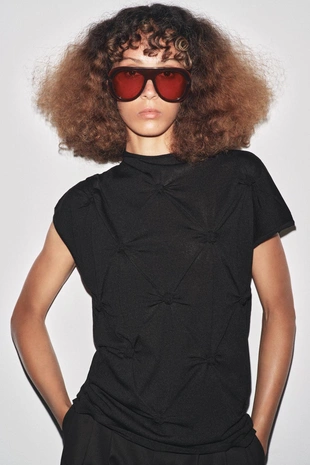 Трикотажный топ с узлами- Заказать в России