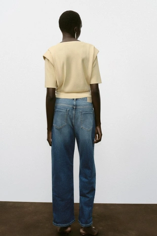 Трикотажный топ с подплечниками- Заказать в России