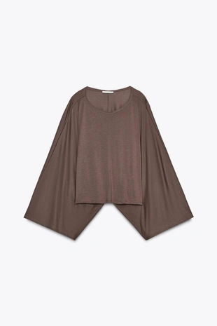 Асимметричная накидка из струящейся ткани- Заказать в России