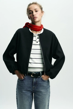 Куртка-бомбер из мягкой ткани- Заказать в России