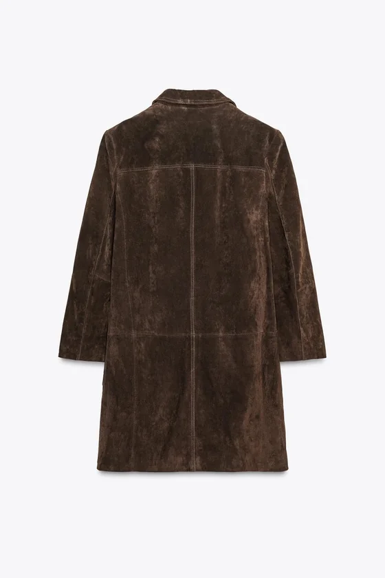 ПАЛЬТО ИЗ 100% ЗАМШИ — коллекция Zara «ZW» 