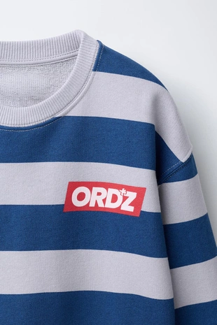 Толстовка в полоску с текстом- Заказать в России