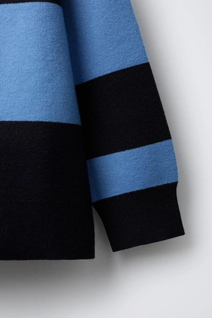 Трикотажный свитер поло VARSITY в полоску- Заказать в России