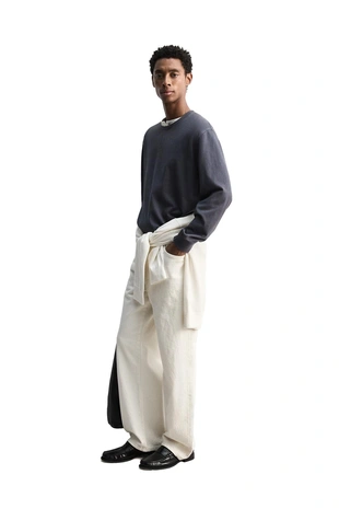 Толстовка SOFT с круглым вырезом и эффектом потертости