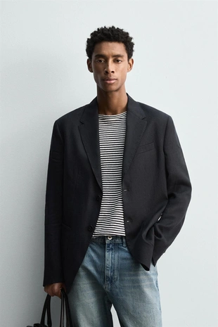 Купить Zara Костюмный блейзер из 100% льна