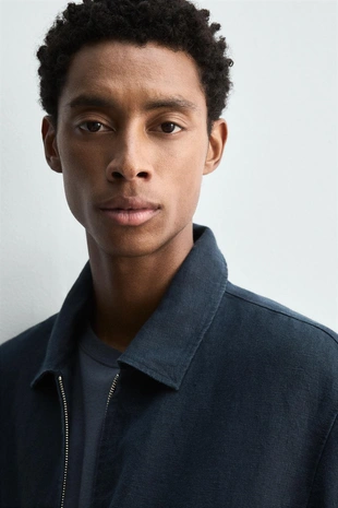 Куртка классического кроя из 100% льна- Заказать в России