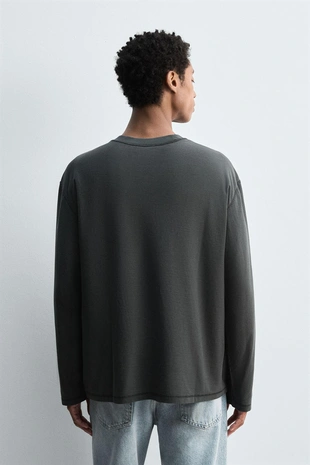 Anthracite grey | 1501/416/807 - Zara Футболка с эффектом изнанки