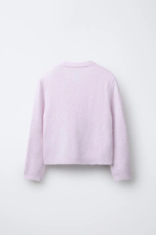 Light lilac | 5755/701/656 - Zara Вязаный кардиган с бусинами