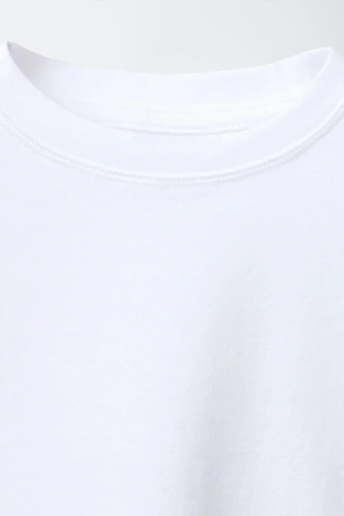 White | 3402/702/250 - Zara Базовая укороченная футболка