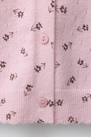Вязаный кардиган с цветами- Заказать в России