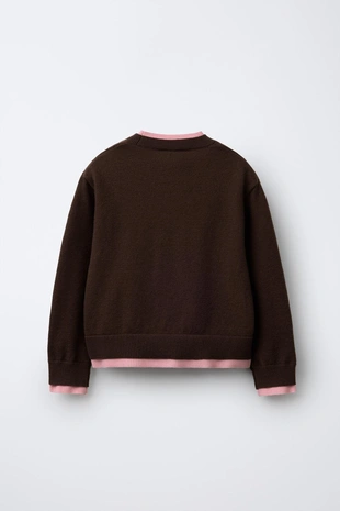 Трикотажный джемпер с двухслойной отделкой- Заказать в России