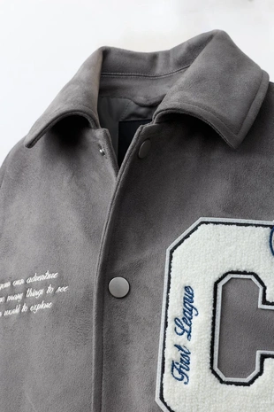 Комбинированный бомбер из искусственной замши- Заказать в России