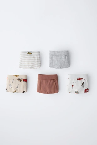 3-6 лет/набор из пяти трусов-боксеров с машинками- Заказать в России