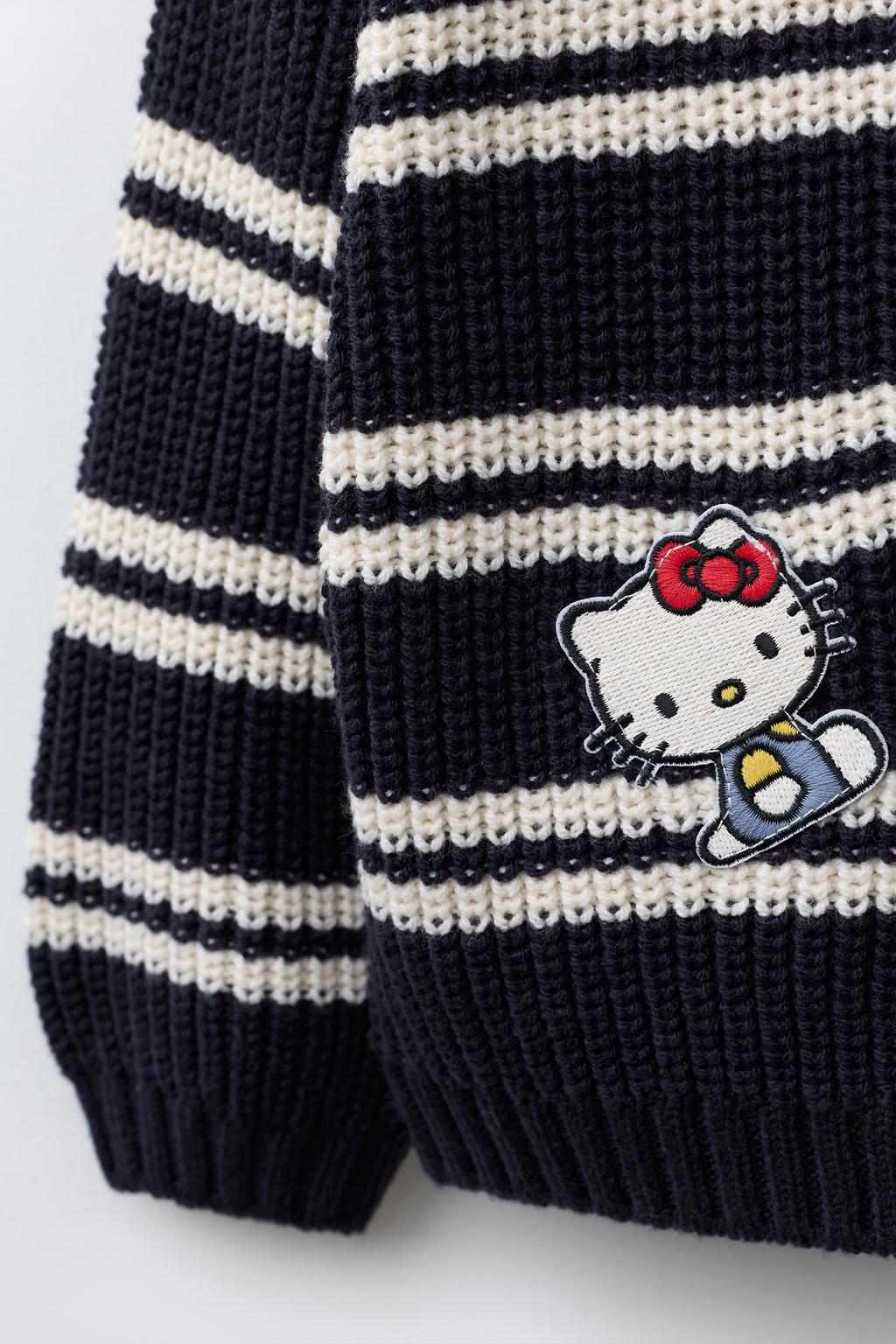 ТРИКОТАЖНЫЙ ДЖЕМПЕР В ПОЛОСКУ С НАШИВКАМИ HELLO KITTY © SANRIO