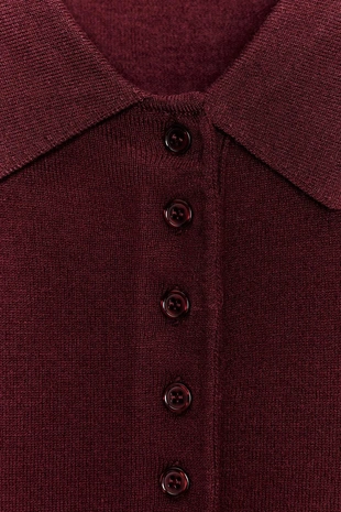 Однотонный трикотажный свитер поло- Заказать в России