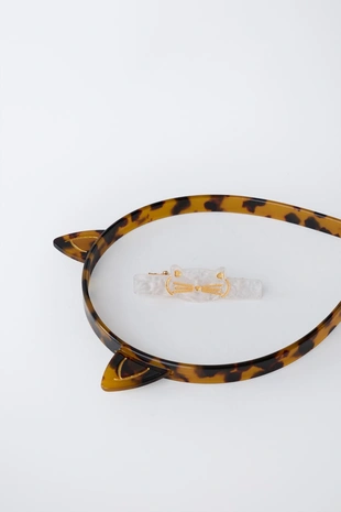 Набор из заколки и ободка для волос «котенок»- Заказать в России