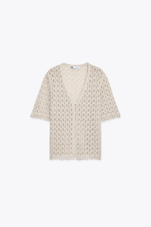 Ажурный трикотажный кардиган- Заказать в России