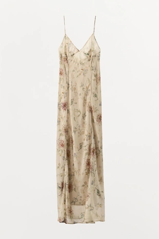 Платье на бретельках с цветочным принтом- Заказать в России