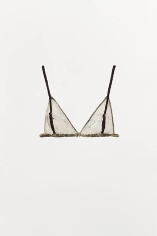 Треугольный бюстгальтер с цветочным принтом- Заказать в России