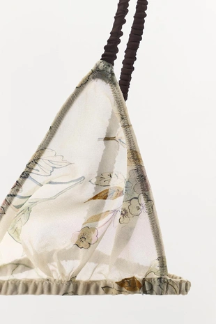 Треугольный бюстгальтер с цветочным принтом- Заказать в России