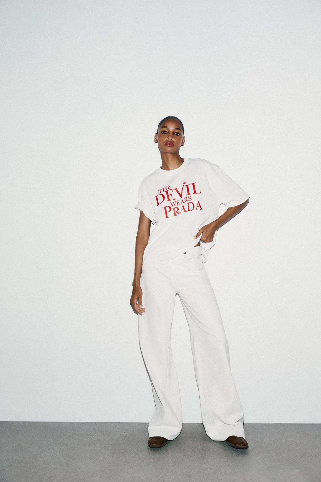 Zara Футболка «дьявол носит prada» - Цвет белый - white | 0085/820