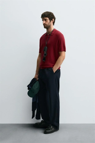 Поло из рельефного трикотажа- Заказать в России