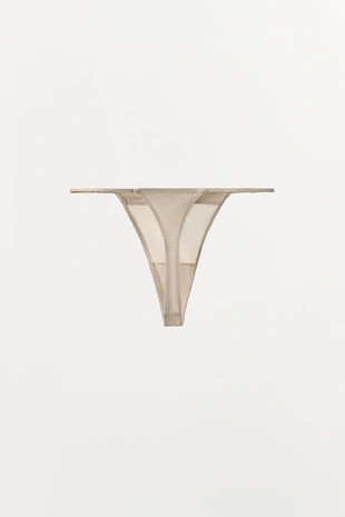 Комбинированные трусы-танга с шелком- Заказать в России