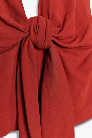 Жилет-халтер с узлом- Заказать в России