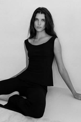 Брюки-клеш из крепа- Заказать в России