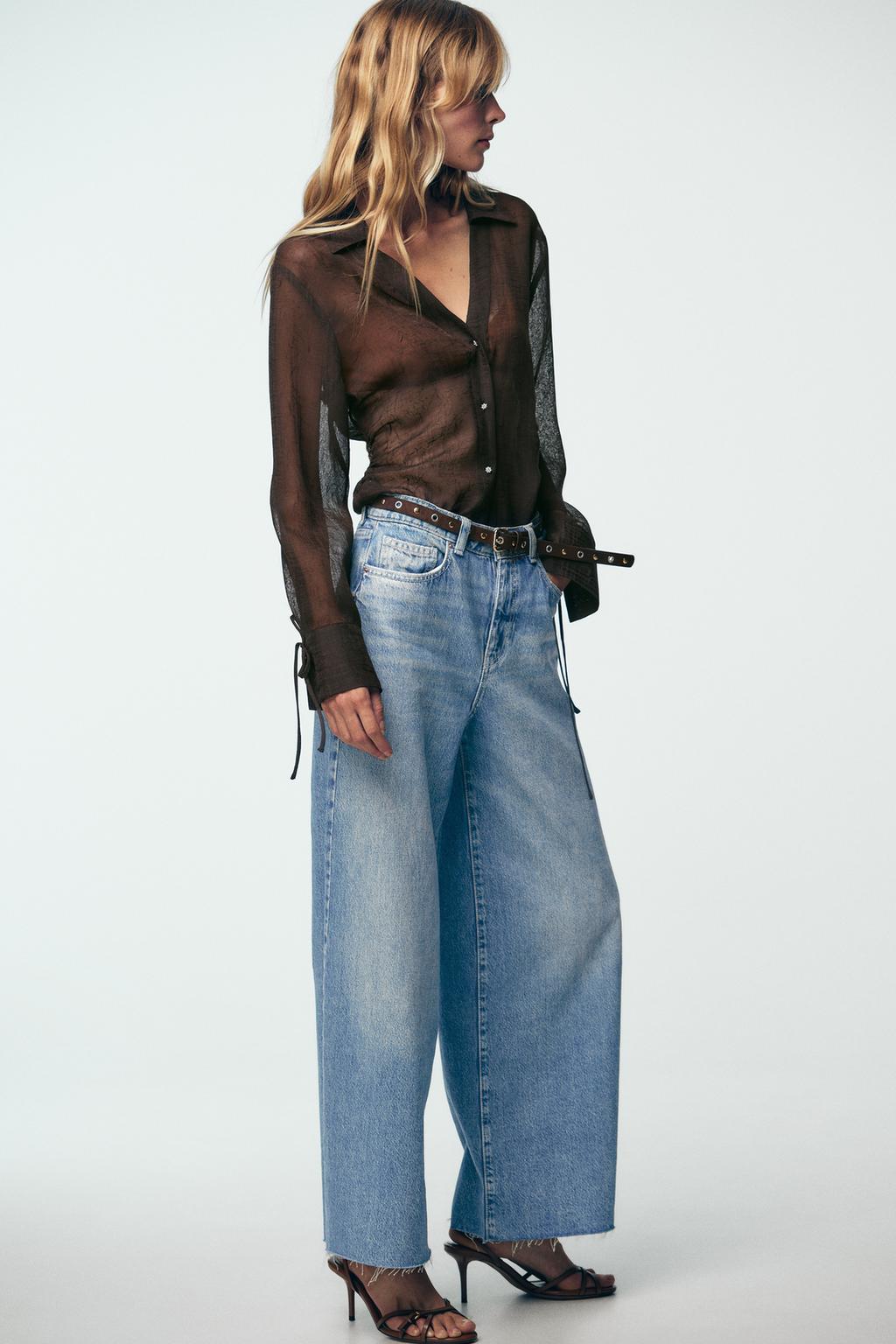 ДЖИНСЫ Z1975 WIDE LEG CROPPED С ВЫСОКОЙ ПОСАДКОЙ И ПОЯСОМ