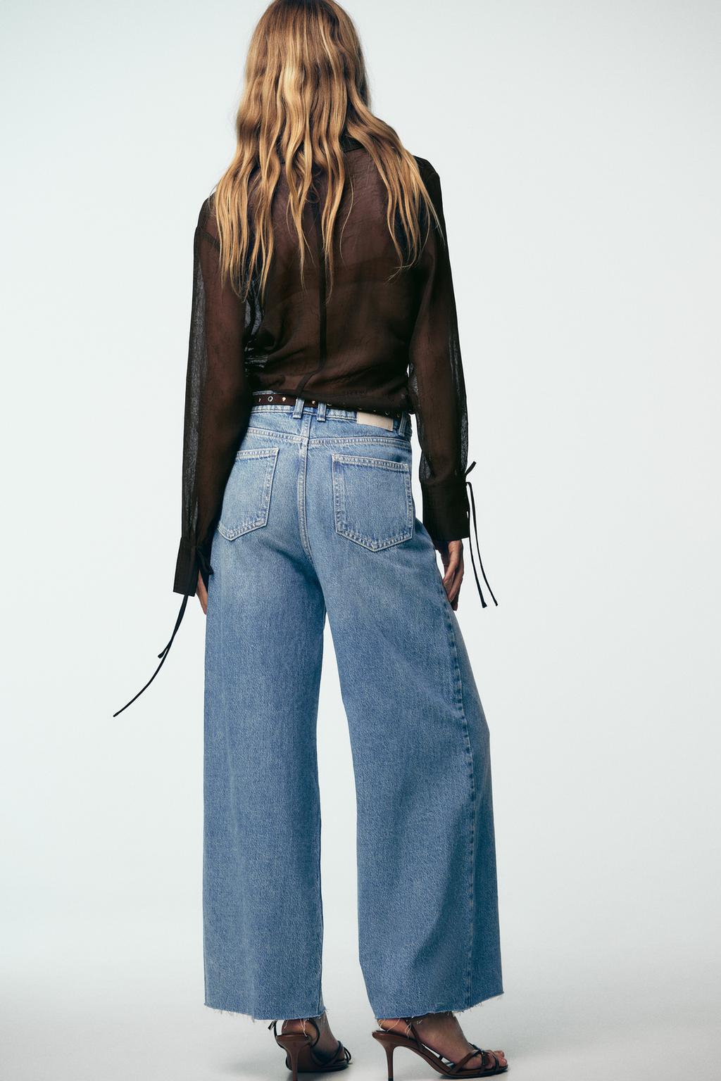 ДЖИНСЫ Z1975 WIDE LEG CROPPED С ВЫСОКОЙ ПОСАДКОЙ И ПОЯСОМ