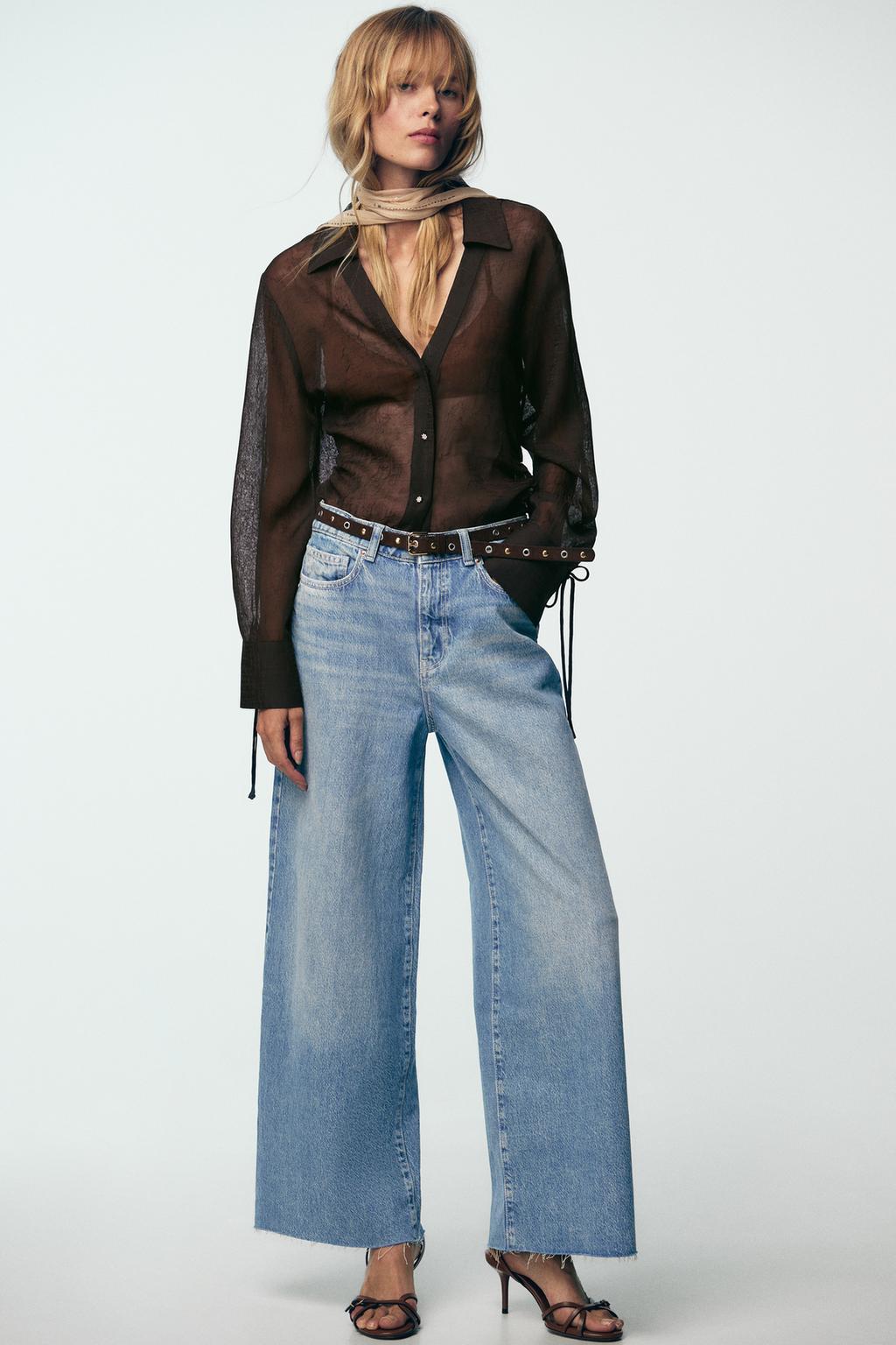 ДЖИНСЫ Z1975 WIDE LEG CROPPED С ВЫСОКОЙ ПОСАДКОЙ И ПОЯСОМ