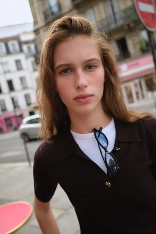 Трикотажный топ поло с короткими рукавами- Заказать в России