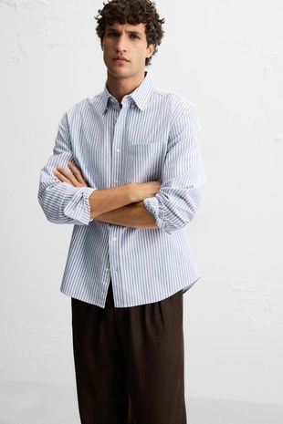 Рубашка оксфорд с текстурой- Заказать в России