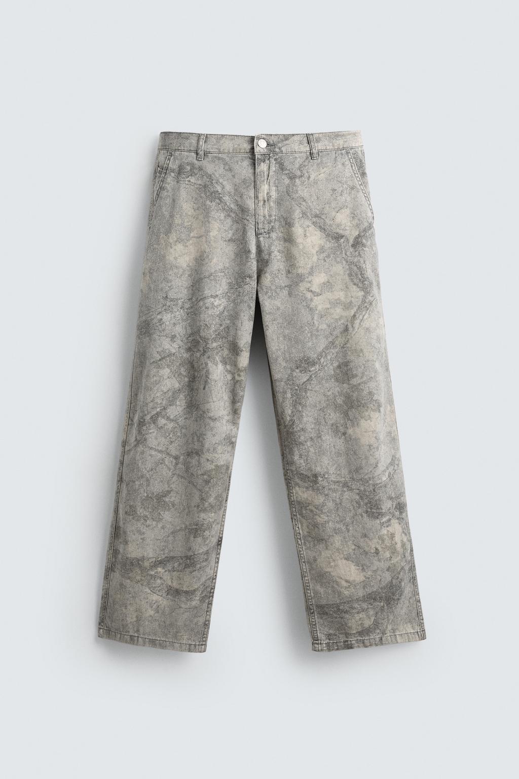 БРЮКИ RELAXED FIT С АБСТРАКТНЫМ ПРИНТОМ