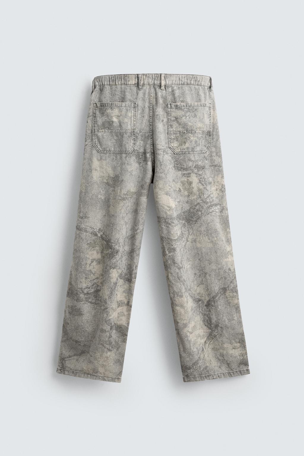 БРЮКИ RELAXED FIT С АБСТРАКТНЫМ ПРИНТОМ