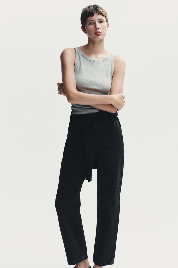 Джинсы trf mom fit с высокой посадкой