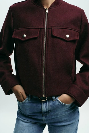 Короткая куртка из мягкой ткани- Заказать в России