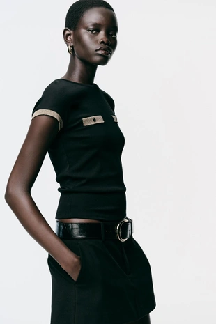 Футболка с металлизированной нитью- Заказать в России